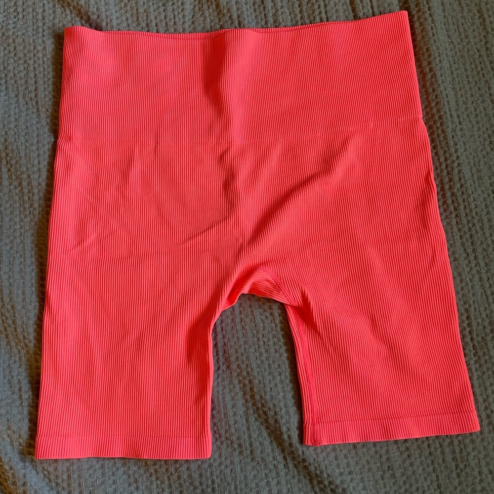 Wild Fable Bright Coral Ribbed Shorts